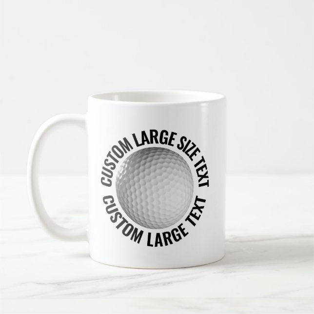 Große Text 325ml personalisierte Golf-Tasse Kaffeetasse (Links)