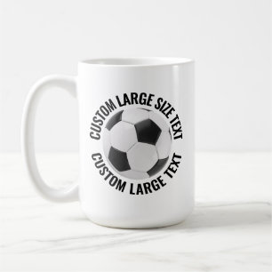 Große Text 450ml personalisierte Fußball-Tasse Kaffeetasse