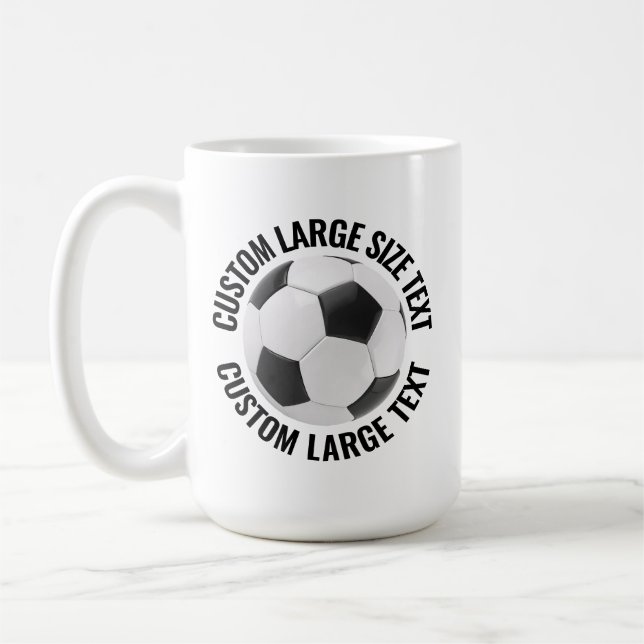 Große Text 450ml personalisierte Fußball-Tasse Kaffeetasse (Links)