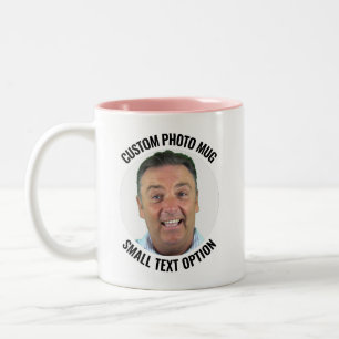 Große Text PINK Zweifarbig Personalisierte Foto-Ta Zweifarbige Tasse