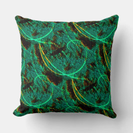 Große Textur dunkelgrüner Zyan mit braunen Kratern Kissen