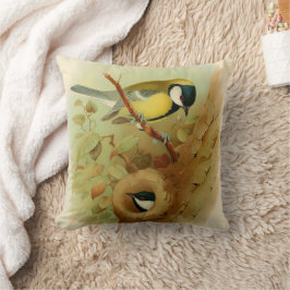 Große Titte - farbenfroher Vogel, Kunst Kissen