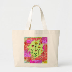 Große Tote Bag - Farbprobe Floral Jumbo Stoffbeutel