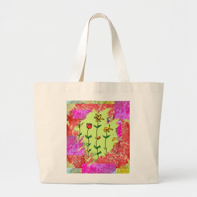 Große Tote Bag - Farbprobe Floral  Jumbo Stoffbeutel (Vorne)