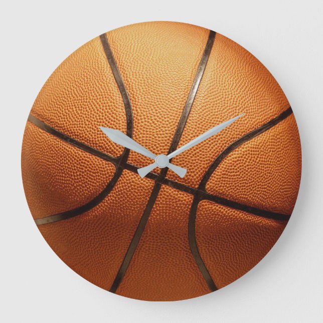 Große traditionelle orangefarbene Basketballmauer Große Wanduhr (Vorderseite)