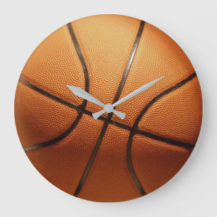 Große traditionelle orangefarbene Basketballmauer Wanduhr