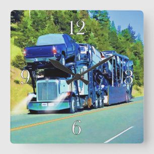 Große Transporter für Lastkraftwagen Quadratische Wanduhr