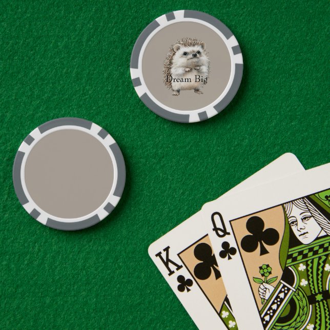 Große Träume haben (oder personalisieren) Igel   Pokerchips (Pokertisch (doppelt))