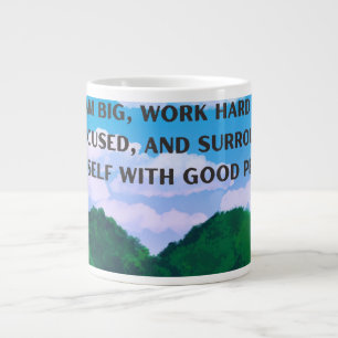 'Große Träume, harte Arbeit' Motivierende Landscha Jumbo-Tasse