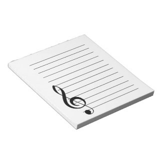 Große Treble Clef Musical Notepad Notizblock