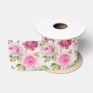 Große trendige Rose Shabby Chic Vintage florale Gi Satinband