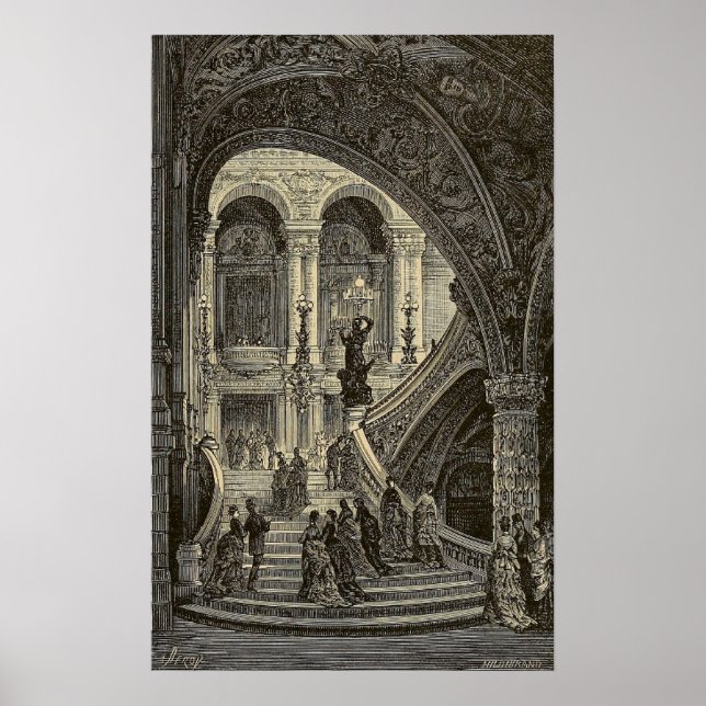 Große Treppe Pariser Opernhaus 1877 Poster (Vorne)