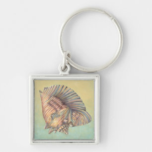 Große Tritonshorn-PastellMuschel Schlüsselanhänger