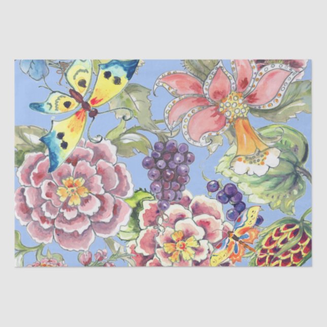 Große tropische Blütenfarbe Hübsch Seidenpapier (Vorderseite)