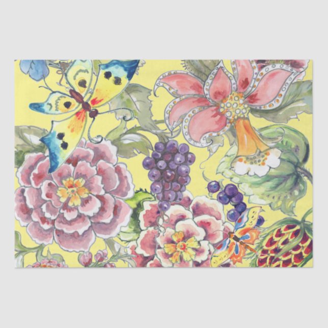 Grosse, tropische, gelbe Farbe Seidenpapier (Vorderseite)