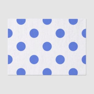 Große Tupfen - Königsblau auf Weiß Seidenpapier