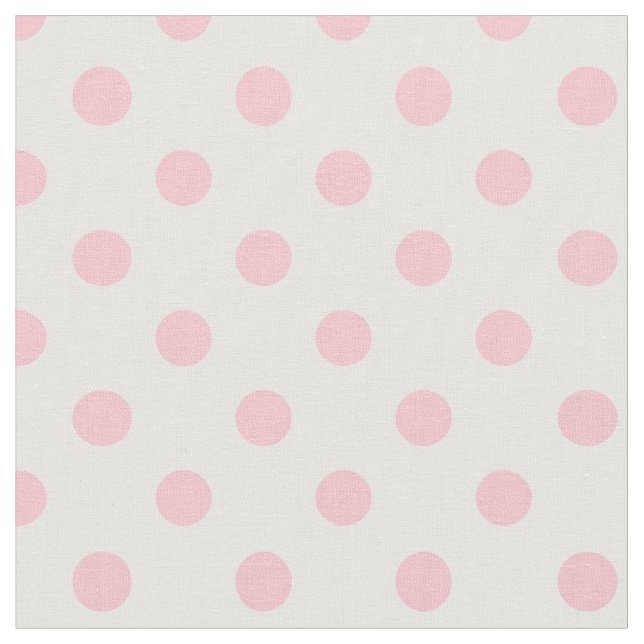 Große Tupfen - Rosa auf Weiß Stoff (Nahaufnahme)