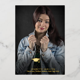 Große Typografie Script Abschluss vorne/hinten Fot Folieneinladung