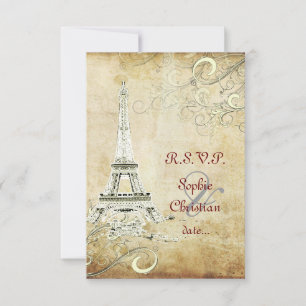 GROSSE UAWG VINTAGE EIFFEL TOWER/VANILLA WIRBEL RSVP KARTE