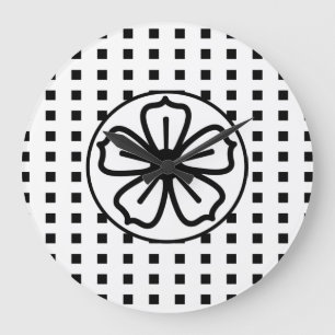 Große Uhr "Clock On, Clock Off Black and White"