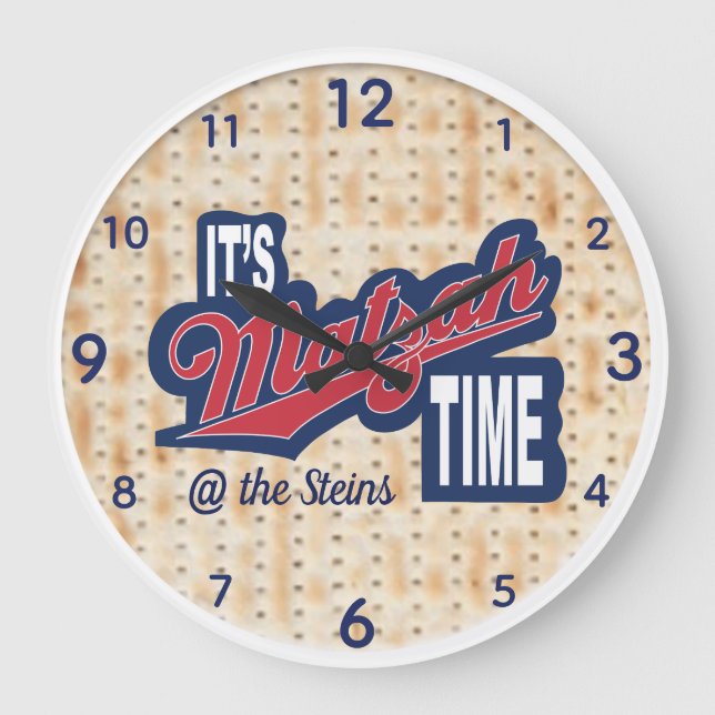 Große Uhr "Es ist Matzah Time" (Vorderseite)