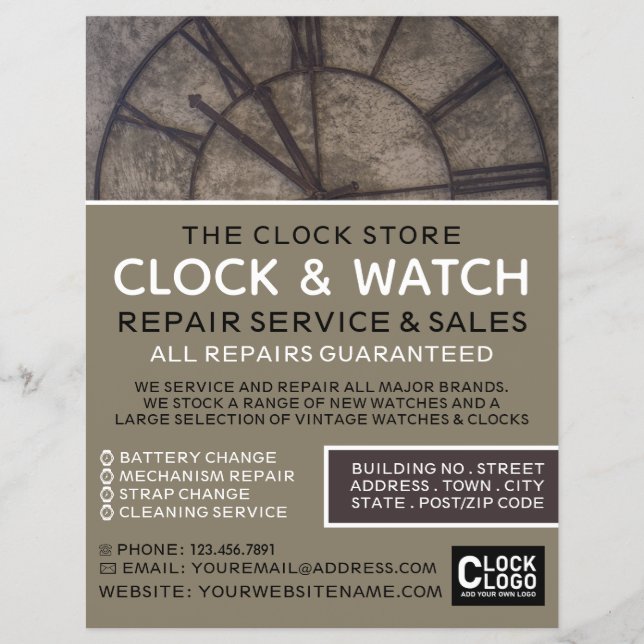 Große Uhr, Horologin-Werbung Flyer (Vorne)