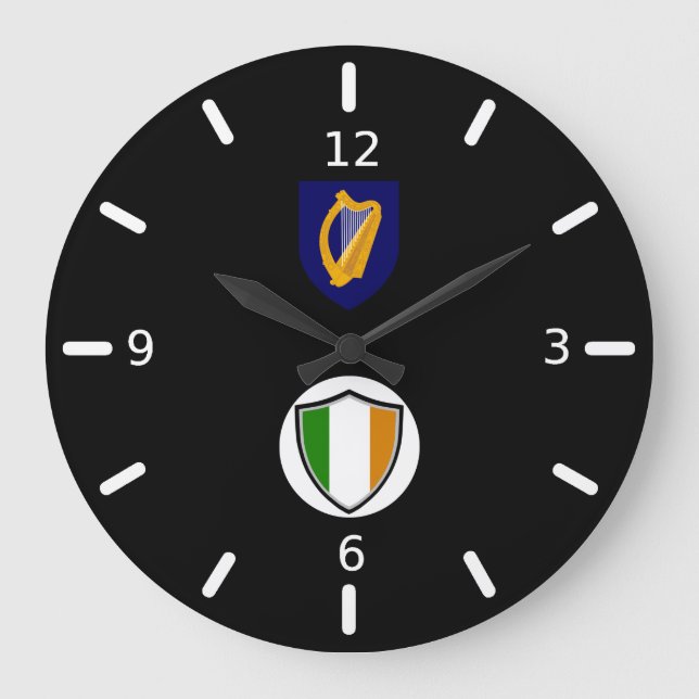Große Uhr unter irischer Flagge (Vorderseite)