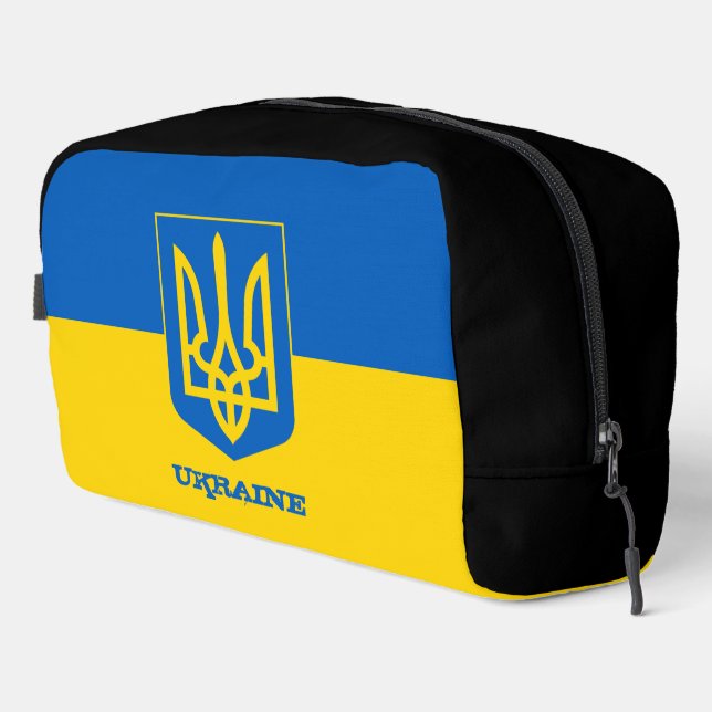 Große ukrainische Tasche, ukrainische Flagge, Tryz Waschbeutel (Rechte Ecke)