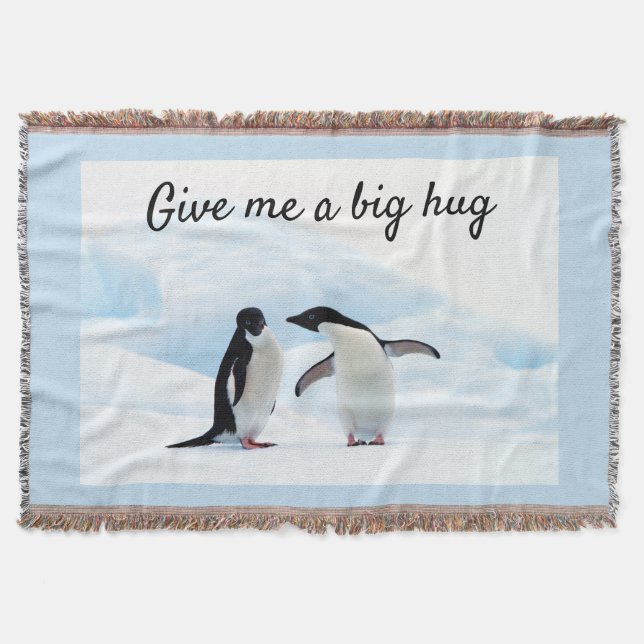 Große Umarmung Pinguin auf Eis-Foto mit Text Decke (Vorderseite)