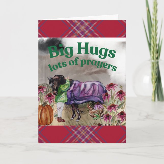 große Umarmungen viele Gebete bekommen gute Karte (Vorderseite)