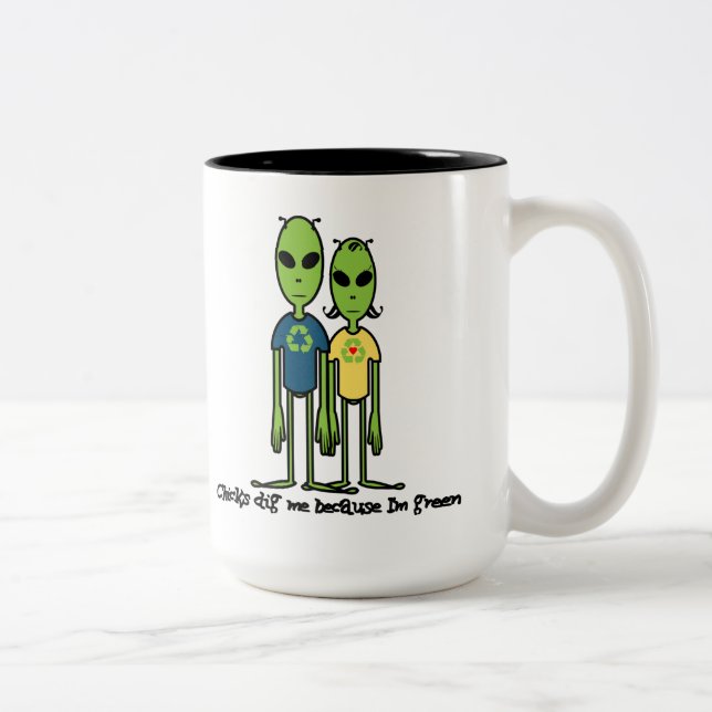 Große umweltfreundliche Geschenkidee für ihn Zweifarbige Tasse (Rechts)