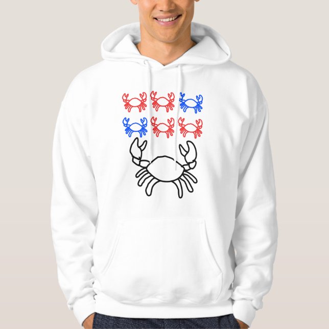 Große und kleine Krabben-Umrissgestaltung Hoodie (Vorderseite)