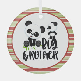 Große und kleine Niedliche Pandas mit großem Broth Ornament Aus Glas
