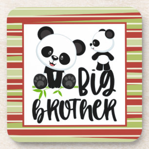 Große und kleine süße Pandas mit Big Brother Zitat Getränkeuntersetzer