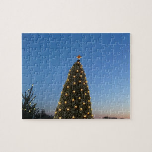 Große und kleine Weihnachtsbäume I Holiday Sunset Puzzle