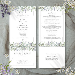 Größe und Lilac-Blüte in einer Hochzeit Einladung