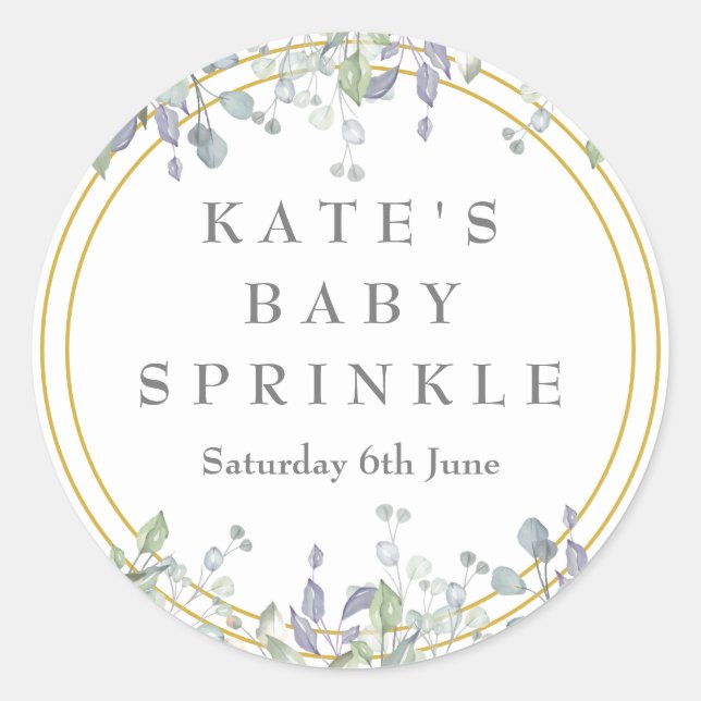 Größe und Lilac Weide Baby Sprinkle Runder Aufkleber (Vorderseite)