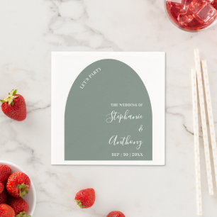 Große und weiße Bogenhochzeit Serviette