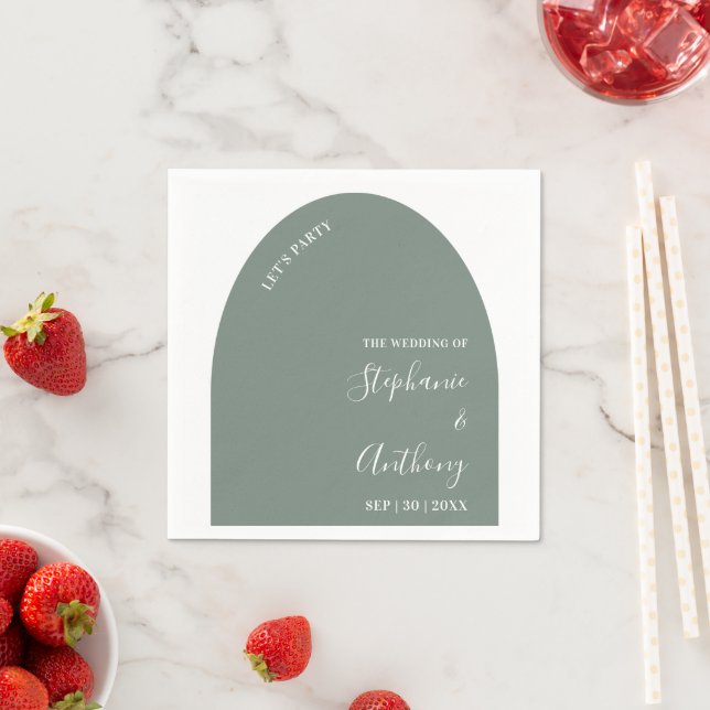 Große und weiße Bogenhochzeit Serviette (Beispiel)