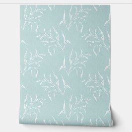 Größe und weißes botanisches Muster Tapete