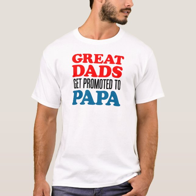 Große Väter förderten Papa T-Shirt (Vorderseite)
