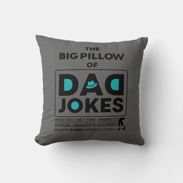 Große Vater-Jokes Design-Text mit grauem Hintergru Kissen (Vorderseite)