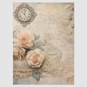 Große, Vintag Inspiriert Peach Rose Perlen Seidenpapier