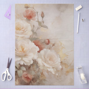 Große Vintage-inspirierte elegante rote und weiße Seidenpapier