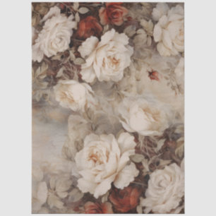 Große Vintage-inspirierte Rosen im viktorianischen Seidenpapier
