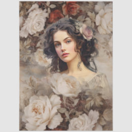 Große Vintage Inspirierte Viktorianische Era Lady  Seidenpapier