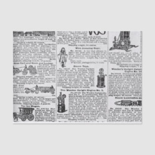 Große Vintage Katalogseite Seidenpapier