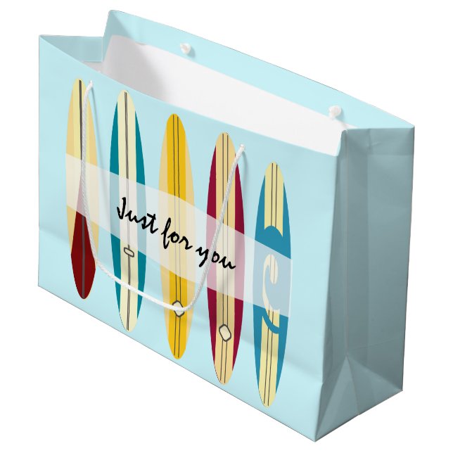 Große Vintage Longboards Geschenktüte (Vorderseite Schrägansicht)