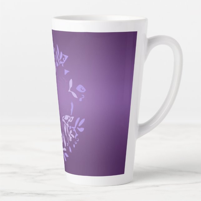 Große Violett-Rose Latte Tasse (Rechts)