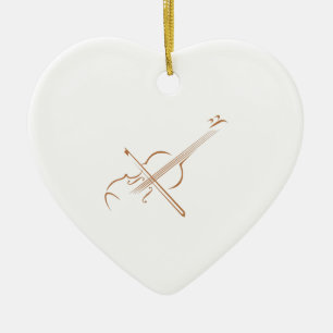 GROSSE VIOLINE KERAMIK ORNAMENT